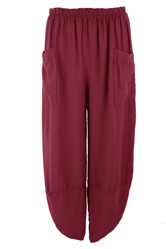 2 Pocket Ankle Length Barrel Leg Trouser