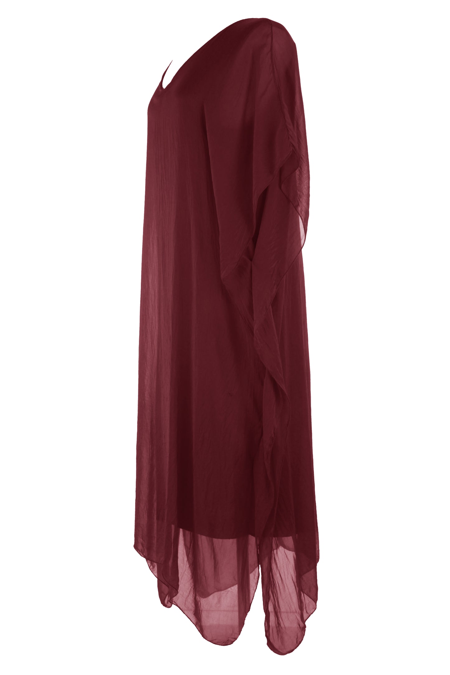 Batwing Silk Kaftan Midi