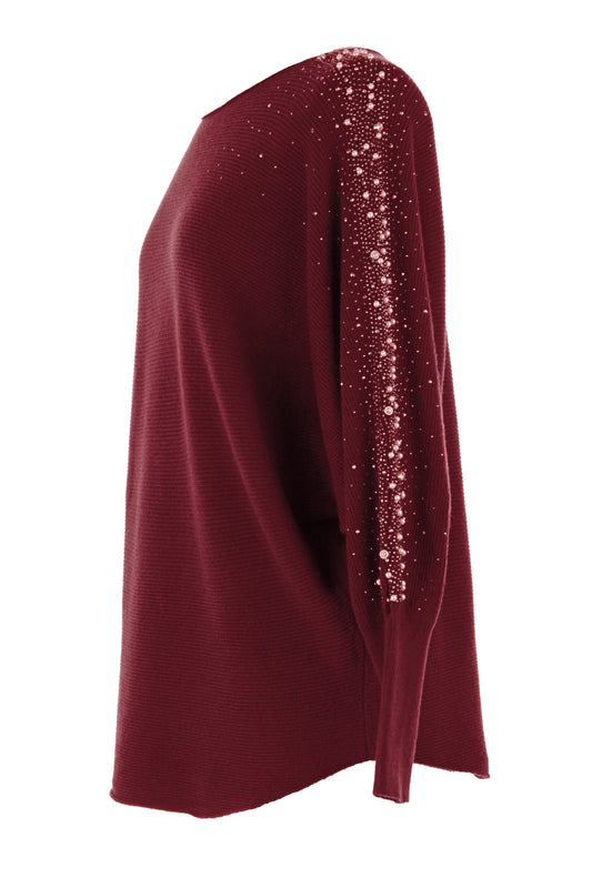 Pearl Diamante Sleeve Jumper