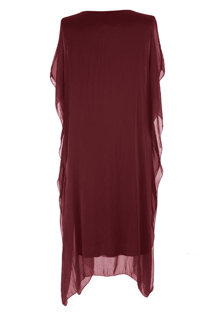 Batwing Silk Kaftan Midi