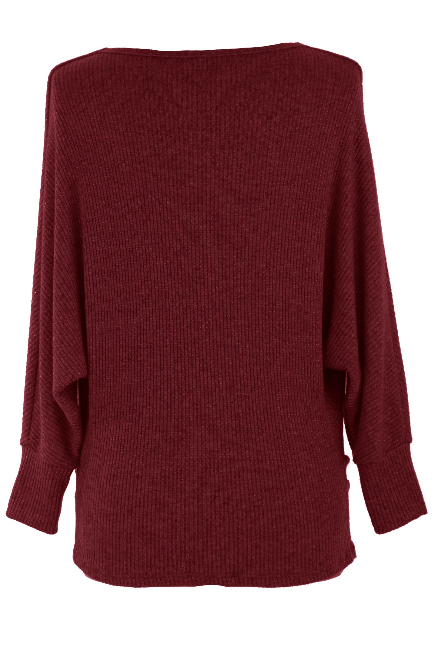 Cowl Neck Lurex Ribbed Top