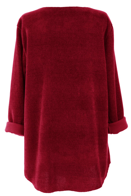 V Neck Chenille Necklace Top