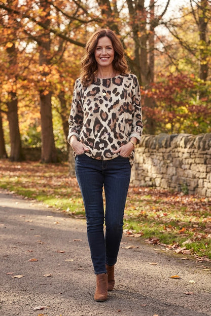 Leopard Print Lightweight Jumper