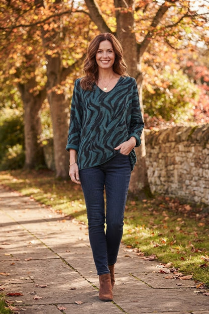 Zebra Print Lightweight Jumper