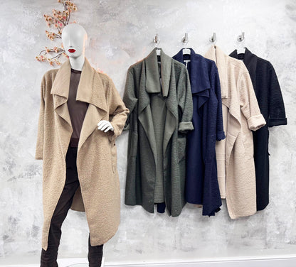 Plain Boucle Coat