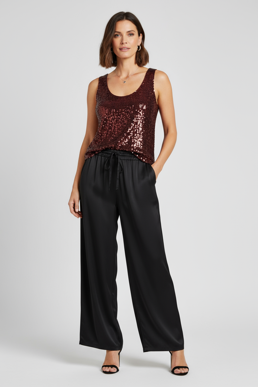 Satin Wide Leg Trouser