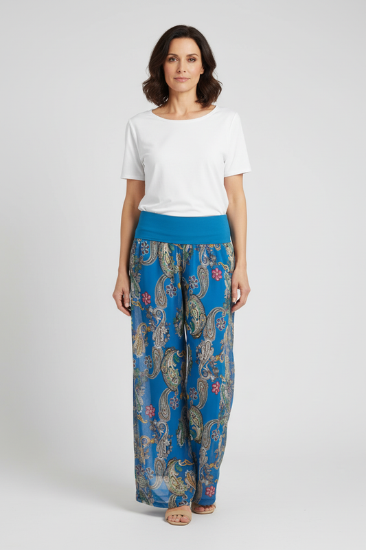 Paisley Print Chiffon Trouser