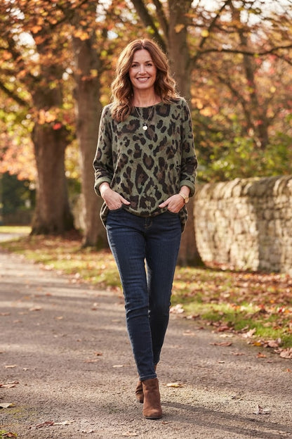 Leopard Print Lightweight Jumper