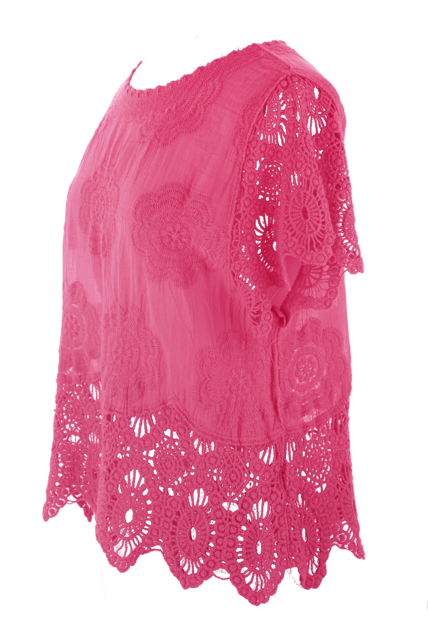 Crochet Trim Cotton Top