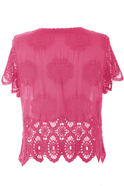 Crochet Trim Cotton Top