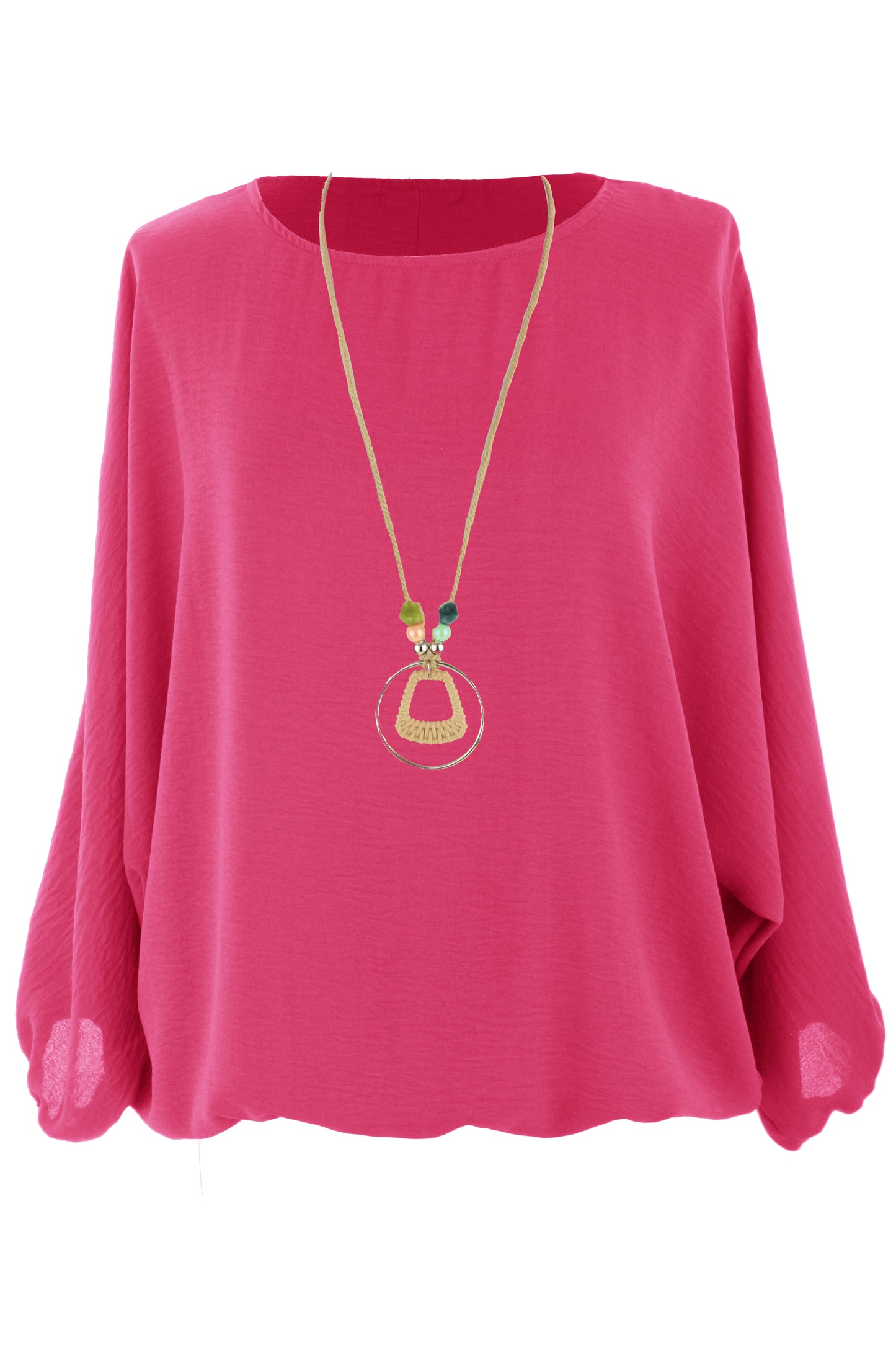 Puffball Hem Necklace Top