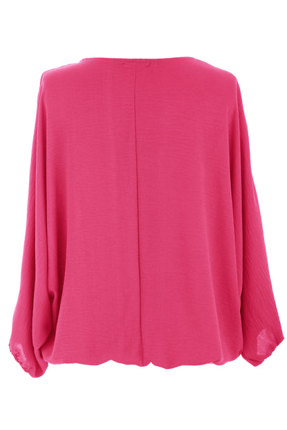 Puffball Hem Necklace Top