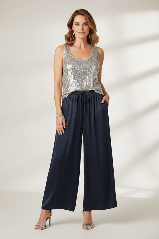 Satin Wide Leg Trouser