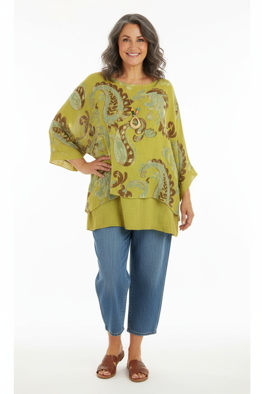 Paisley Print Necklace Top