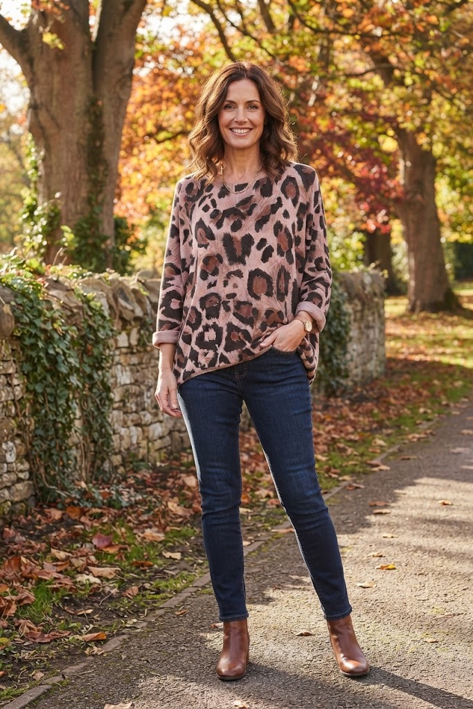 Leopard Print Lightweight Jumper