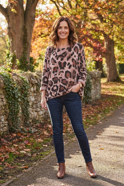 Leopard Print Lightweight Jumper