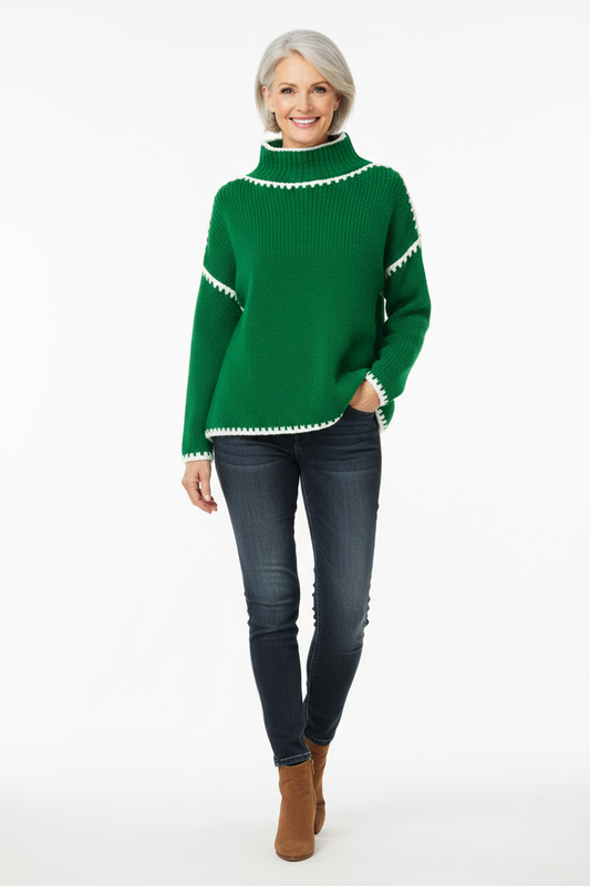 Stitch Detail Wool Jumper