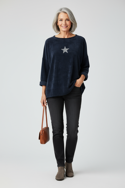 Star Detail Chenille Top