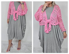Load image into Gallery viewer, Tie Front Crochet Shrug
