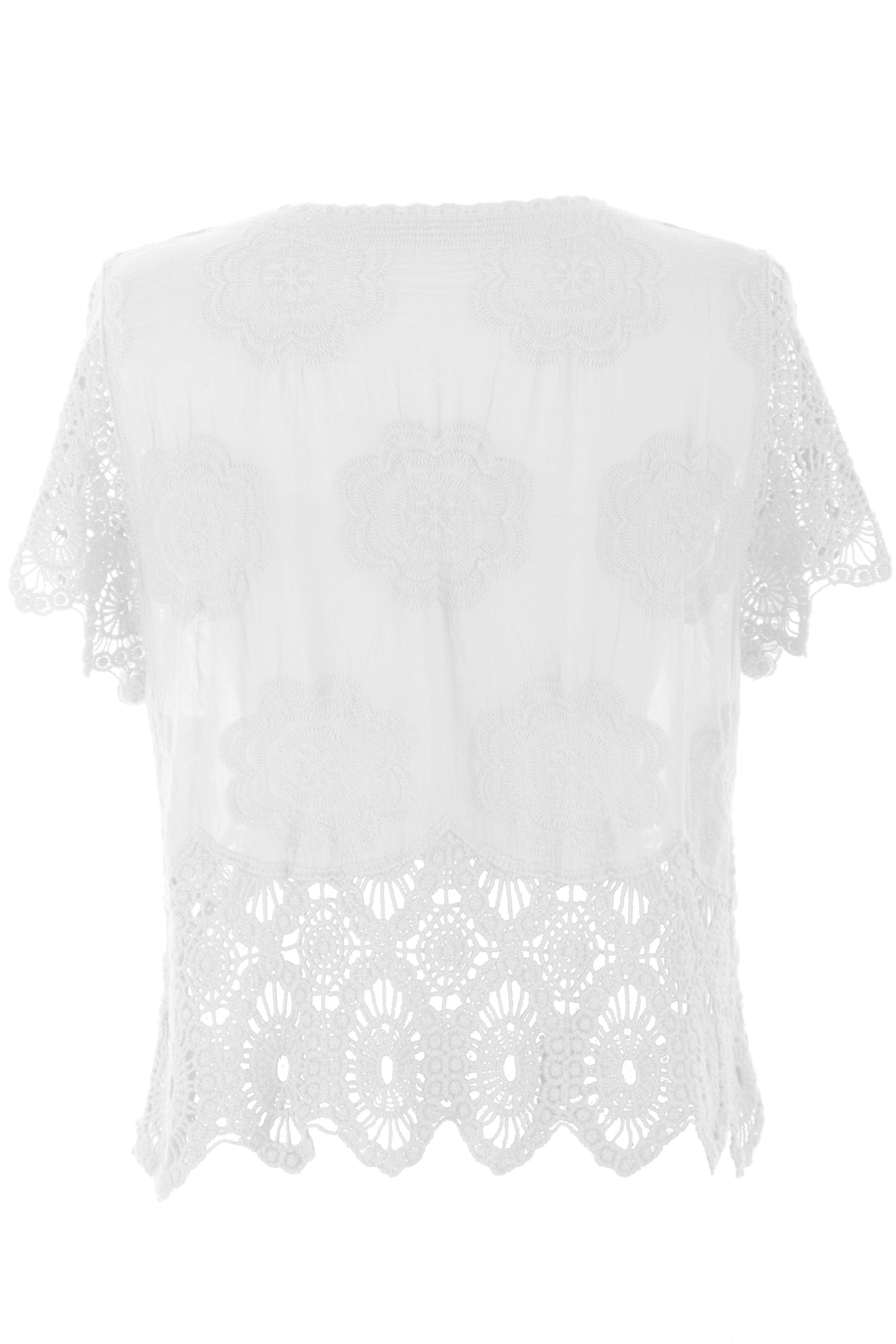 Crochet Trim Cotton Top