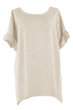 Load image into Gallery viewer, Crossover Button Back Linen Tunic

