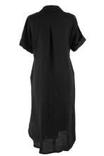 Load image into Gallery viewer, Sequin Pocket Linen Shirt Dress
