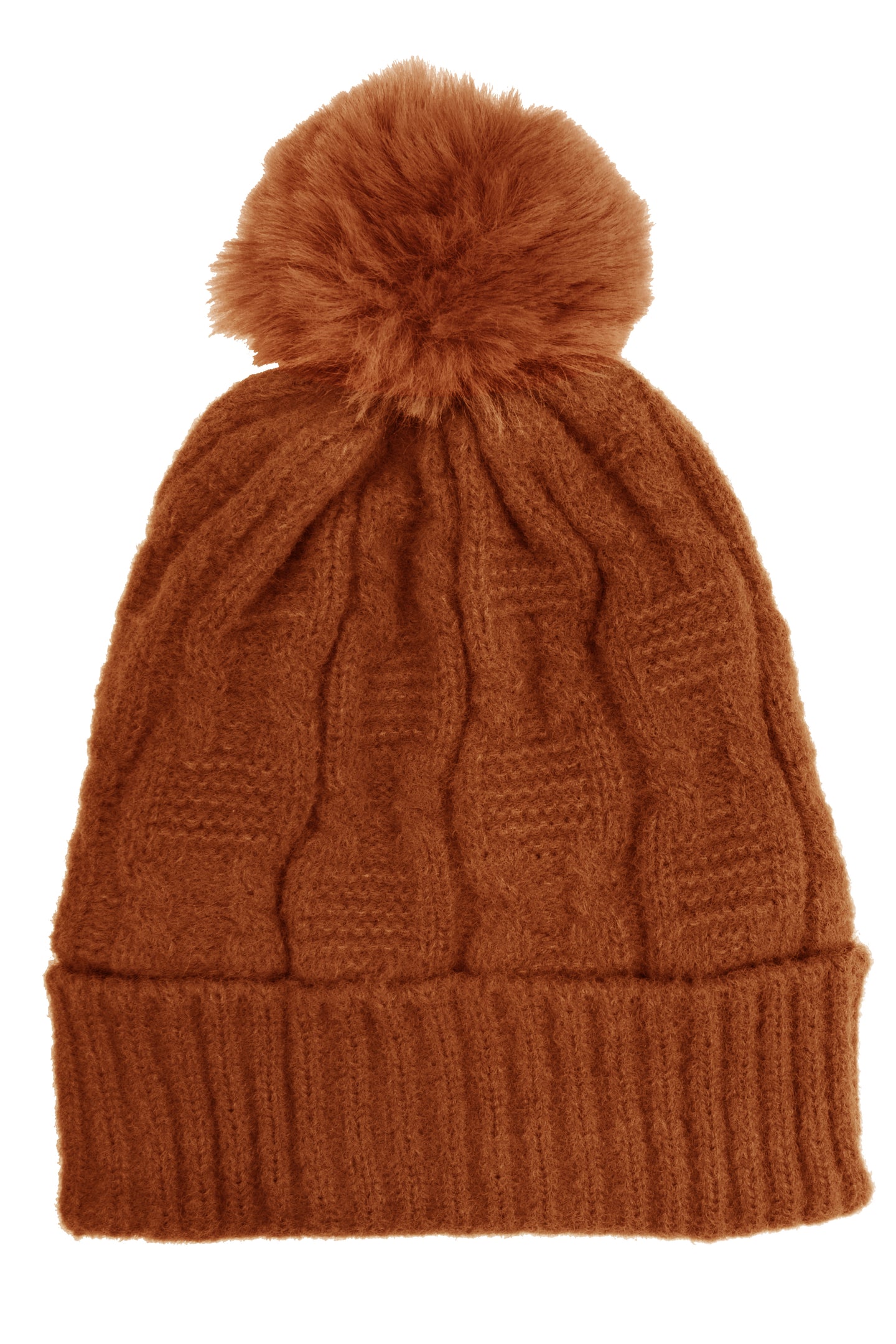 Fleece Lined Cable Knit Hat
