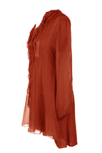 Load image into Gallery viewer, Frill Neck Silk Tassel Tunic
