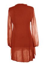 Load image into Gallery viewer, Frill Neck Silk Tassel Tunic
