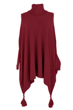 Load image into Gallery viewer, Polo Neck Tassel Poncho

