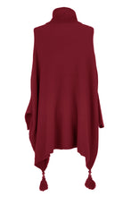 Load image into Gallery viewer, Polo Neck Tassel Poncho
