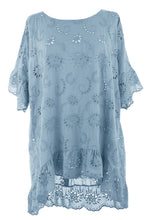 Load image into Gallery viewer, Broderie Anglaise Button Back Tunic
