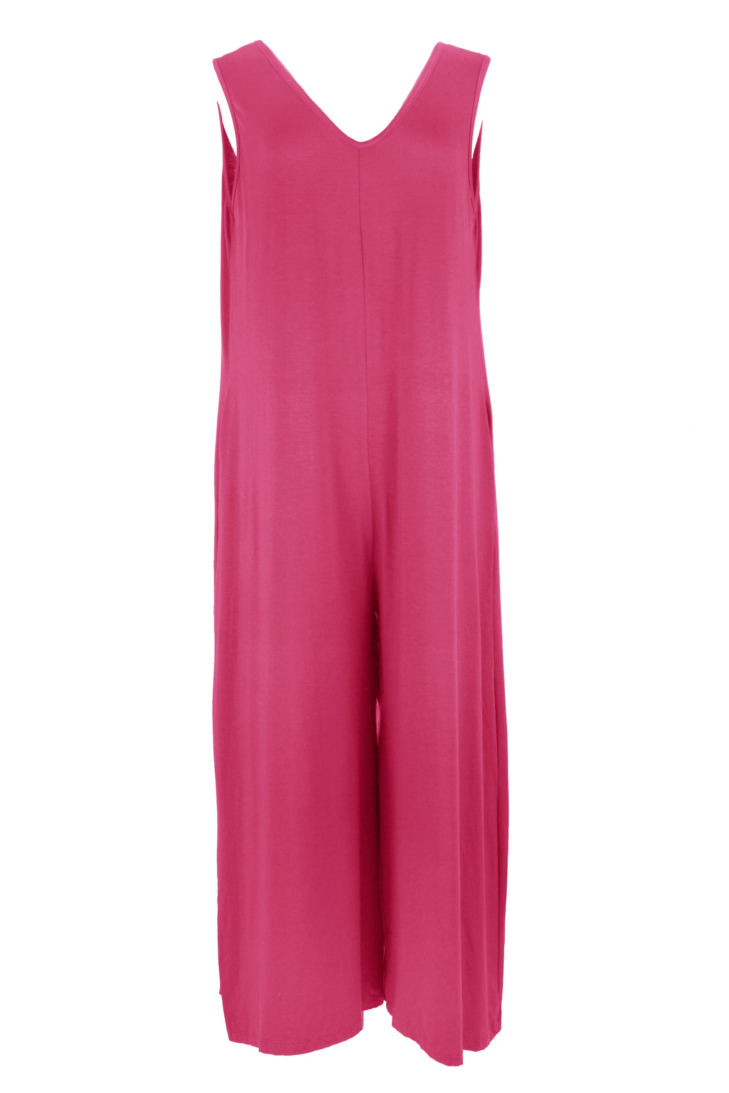 Plain V Neck Jumpsuit