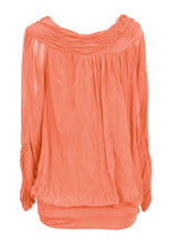 Load image into Gallery viewer, Ruched Cowl Neck Silk Blouse
