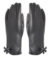 Load image into Gallery viewer, Bow Faux Leather Gloves
