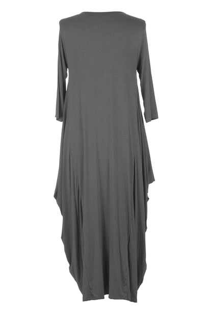 3/4 Sleeve Draped Dress