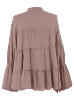Load image into Gallery viewer, Tie Neck Tiered Crinkle Top
