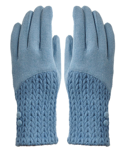 Button Cashmere Knit Gloves
