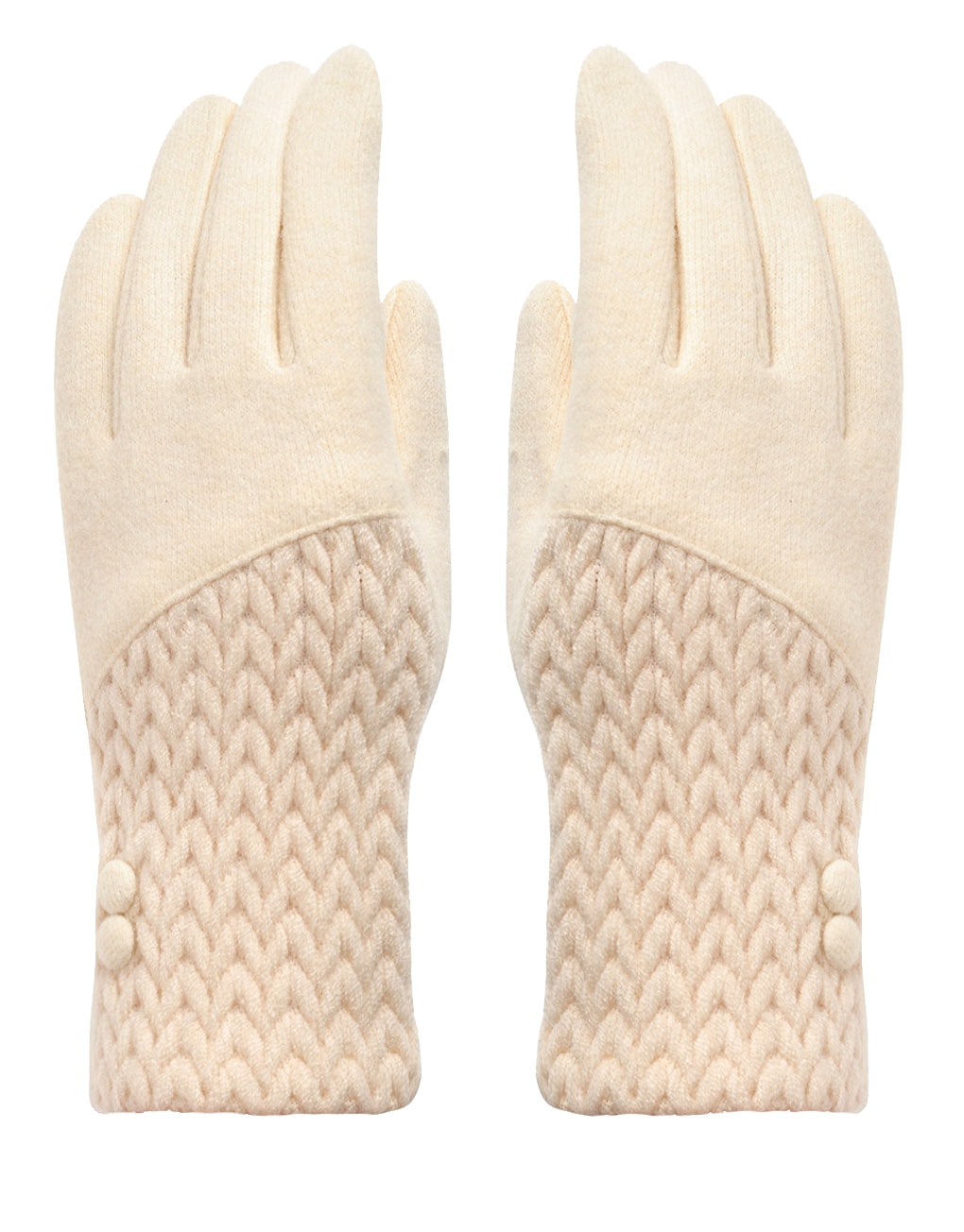 Button Cashmere Knit Gloves
