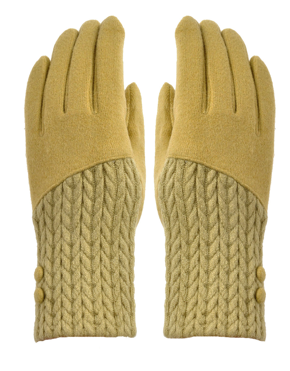 Button Cashmere Knit Gloves