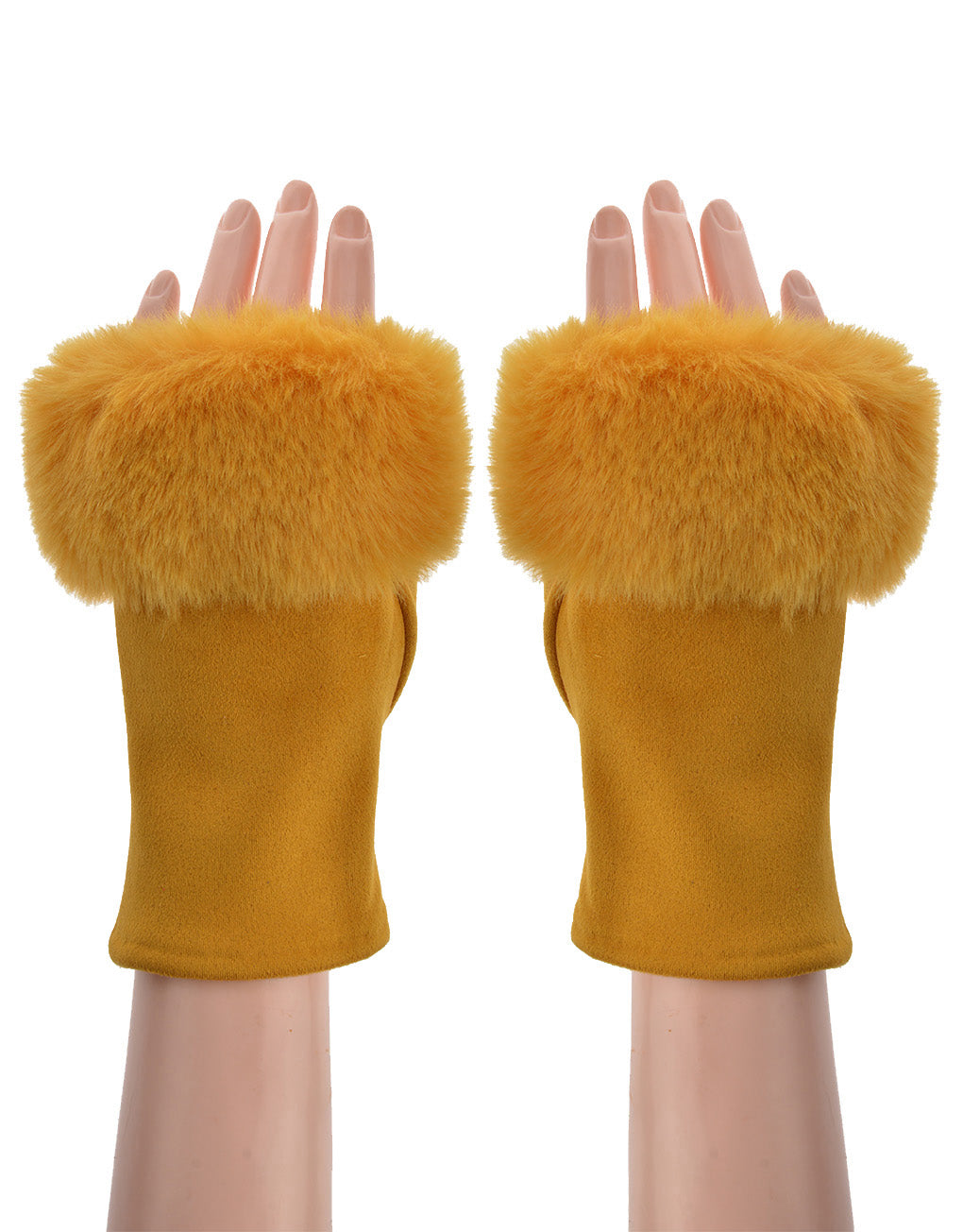 Faux Fur Fingerless Gloves