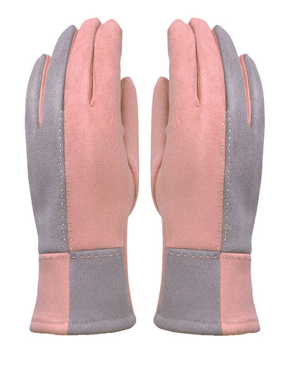 Patch Suede Gloves