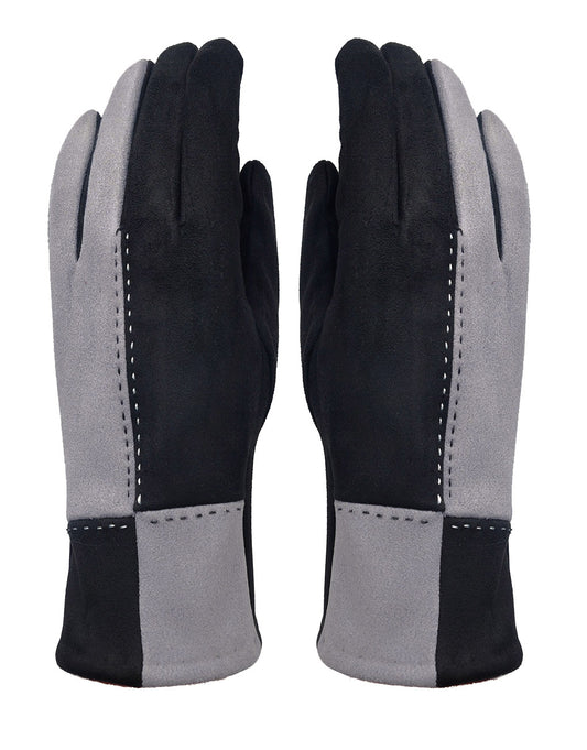 Patch Suede Gloves