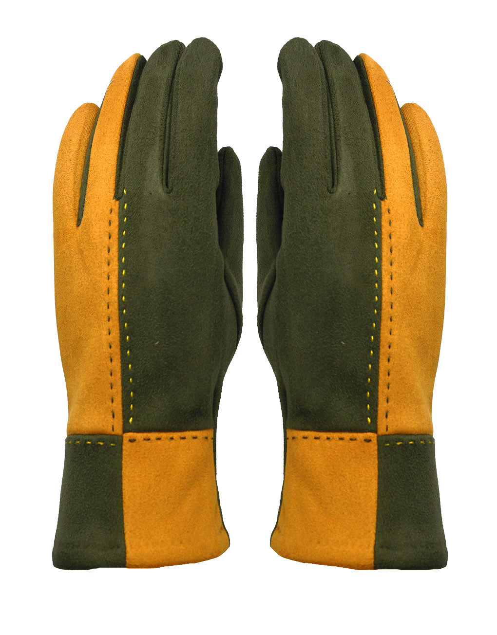 Patch Suede Gloves