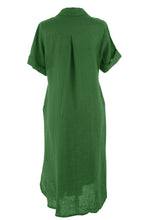 Load image into Gallery viewer, Sequin Pocket Linen Shirt Dress
