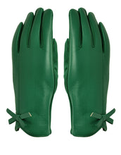 Load image into Gallery viewer, Bow Faux Leather Gloves
