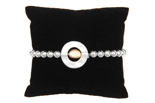 Two Tone Charm Bead Bracelet
