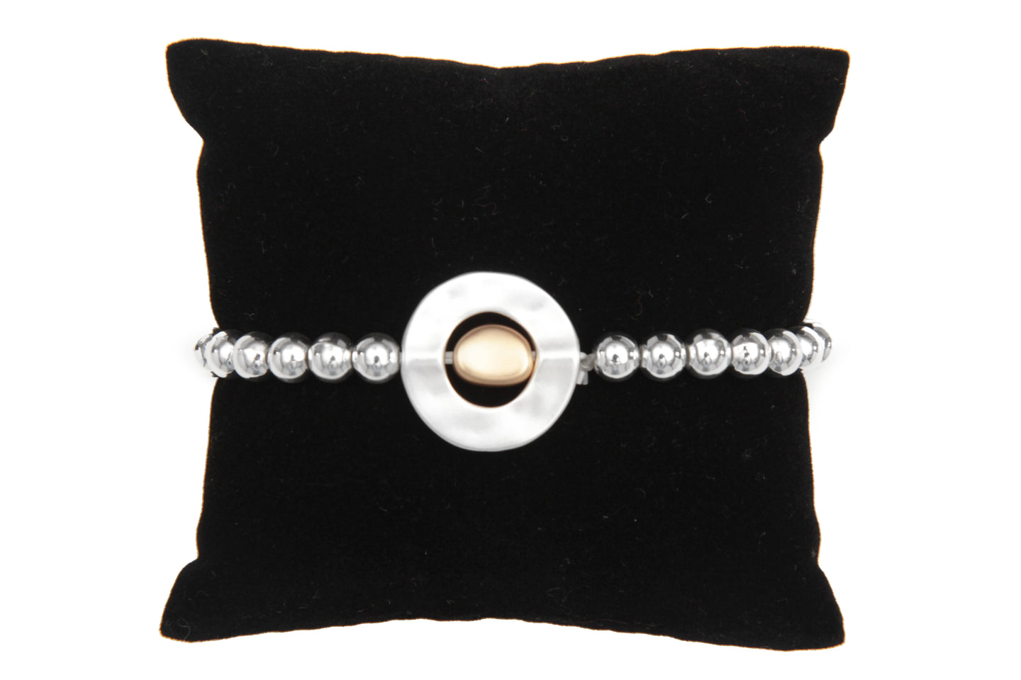 Two Tone Charm Bead Bracelet