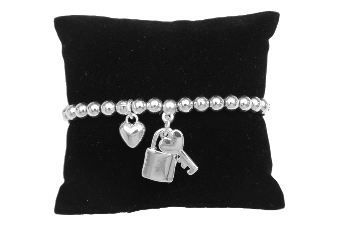 Lock Key Heart Bead Bracelet
