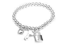 Load image into Gallery viewer, Lock Key Heart Bead Bracelet
